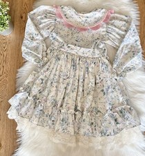 Vtg Martha's Miniatures Floral Full Circle Pageant Dress Ruffles Lace Sz 6X
