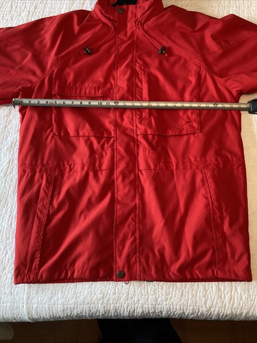 Giacca Uomo Grande Speedo Resistente all'Acqua Pile 3 in 1 Giacca Rossa Con Cappuccio - Foto 4 di 11