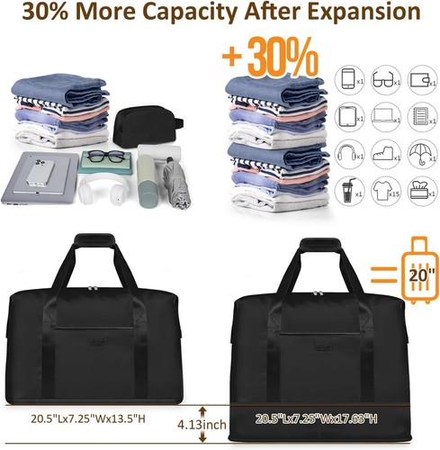 Lightweight Weekender Duffle Bag for Men & Women - Free Toiletry Bag Included - Picture 5 of 8