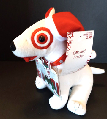 Bullseye Target Dog 2006 ''Christmas Gift Card Holder'' Stocking Cap 7  Plush NWT