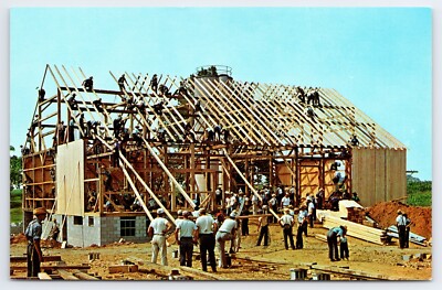 Postcard Pennsylvania, Greetings From The Amish Country, Barn Raising A5188