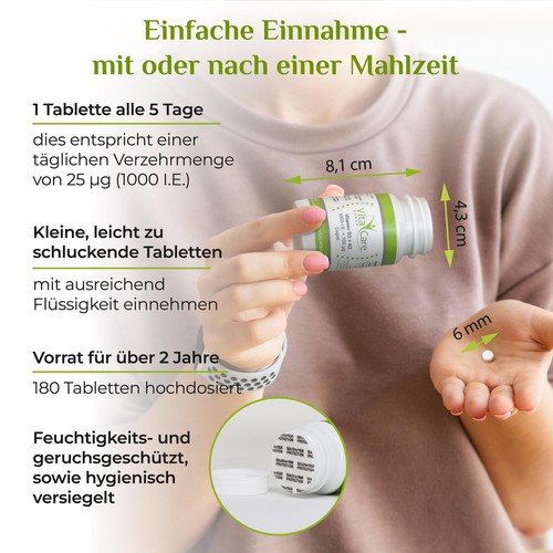 Vitamin D3 5000 I.E. + K2 100µg DEPOT - 180 Stück - Bild 4 von 6