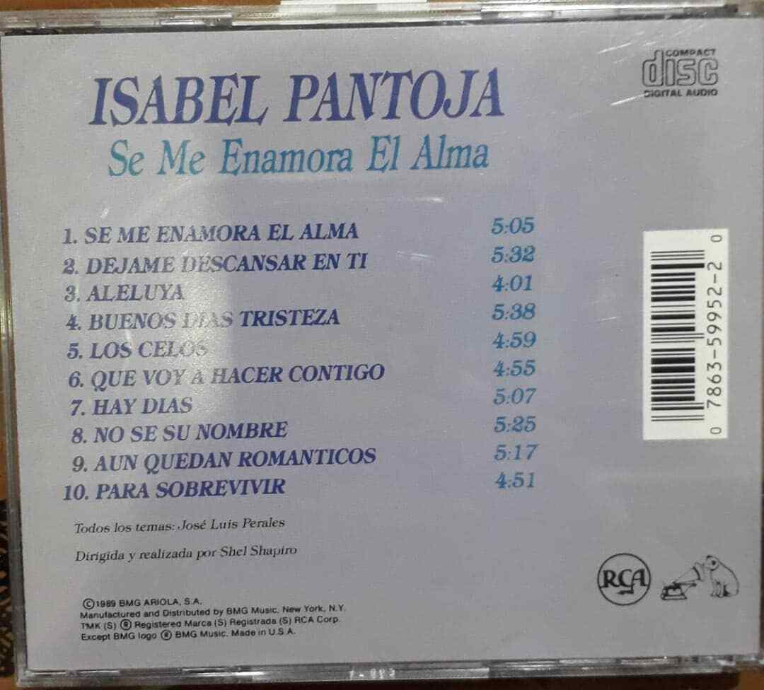 Se Me Enamora El Alma By Isabel Pantoja Cd Oct 19 Sony Bmg For Sale Online Ebay