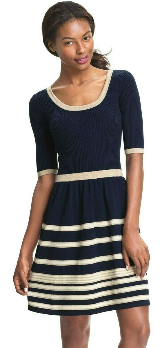 Lilly Pulitzer Joanna Navy Wind In Your Sails Lurex Stripe Sweater