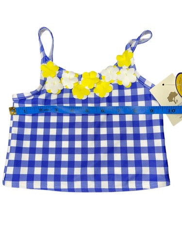 TUCKER + TATE Little Girls Gingham Swim Top with Flowers Size 5 - Picture 6 of 10