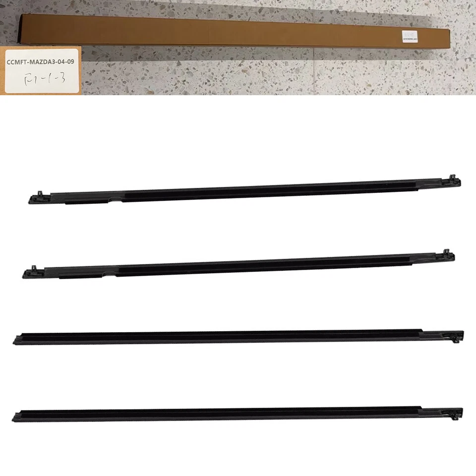 Sello de moldura de ventana negro para Mazda3 BK sedán 2004-2009 4 piezas Foto 3 de 4