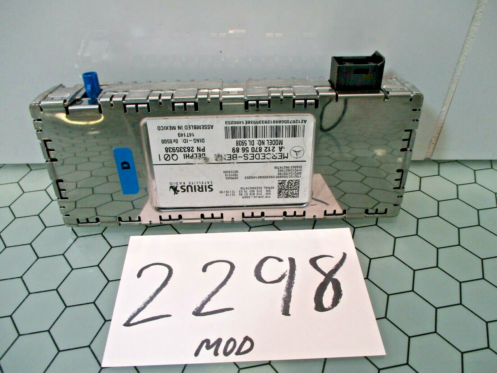 10 11 12 Mercedes E350 Satellite Radio Receiver Control Module Computer 2298MOD 