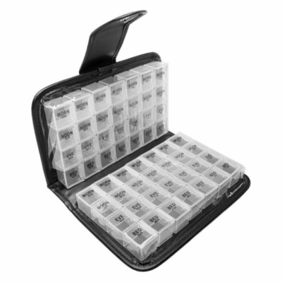 Daily Weekly Pill Box Organizer Medicine Travel Case 14 Day AM PM Planner USA