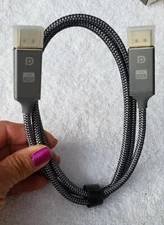 DisplayPort Cable, Capshi 4K DP UHD Cable Nylon Braided- NIB -gray- 3 ft