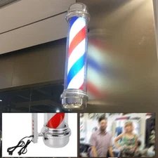 Barber Shop Pole Light Rotating LED Stripes Hair Salon Open Sign Outdoor/Indoor