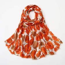 New Poppy Floral Print Scarf Classic Gorgeous High Quality Shawl Wrap