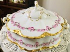 Haviland France Pink Roses 9" Round Double Gold Covered Handled Serving Dish — photo 3