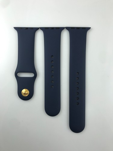 Oryginalny pasek sportowy Apple Watch 42mm 45MM Midnight Blue DIY 18K Żółte złoto Pin - Zdjęcie 5 z 11