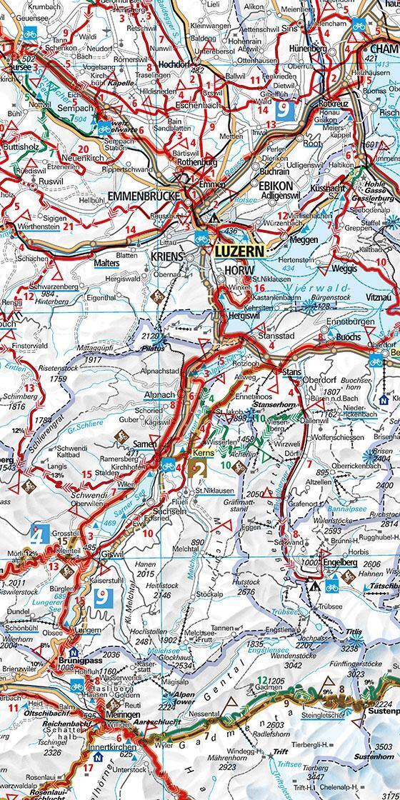 Thumbnail - Kümmerly+frey Velokarte Schweiz 1:301.000 (land-)karte Waterproof