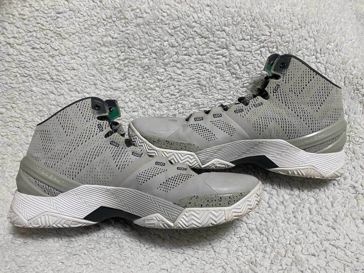 Under Armour Mens Curry 2 The Storm Gray Sneaker Shoes Lace Up Mid