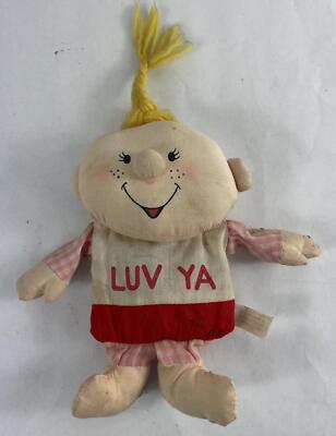 Vintage 1980 Dandee Luv Ya Doll Ground Nut Shell Filled