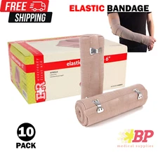 Ever Ready First Aid 6" Elastic Bandage with Clips - Box of 10 Rolls