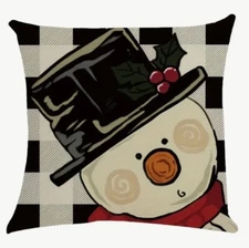 Snowman Whimsical Humor Christmas Throw Pillow Cover Winter Holiday Home Decor