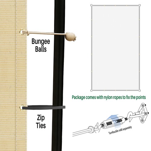 Rectangle Straight Edge Sun Shade Sail Cover for Garden Home 6/8/10/12ft Outdoor - Picture 29 of 34