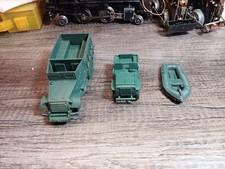 Marx Battleground Playset Dark Green Halftrack Jeep  Raft