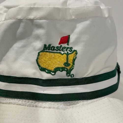 Vintage Made USA Augusta National Masters Bucket Hat OS White Green Ribbon BB6 - Picture 2 of 9