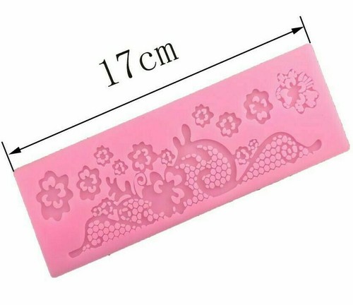 Silicone Lace Flower Garden Border Icing Fondant Cake Mat Decorating Mould 03 - Picture 2 of 8