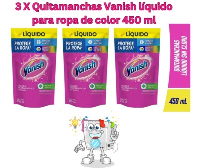 3 X Quitamanchas Vanish líquido para ropa de color 450 ml