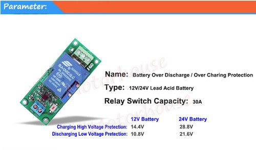 Battery Low Voltage Cut off Discharge Protection High Stop Charge Switch Module - Picture 3 of 13