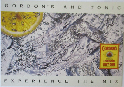 VINTAGE GORDON'S LONDON DRY GIN EXPERIENCE THE MIX POSTCARD - NEW