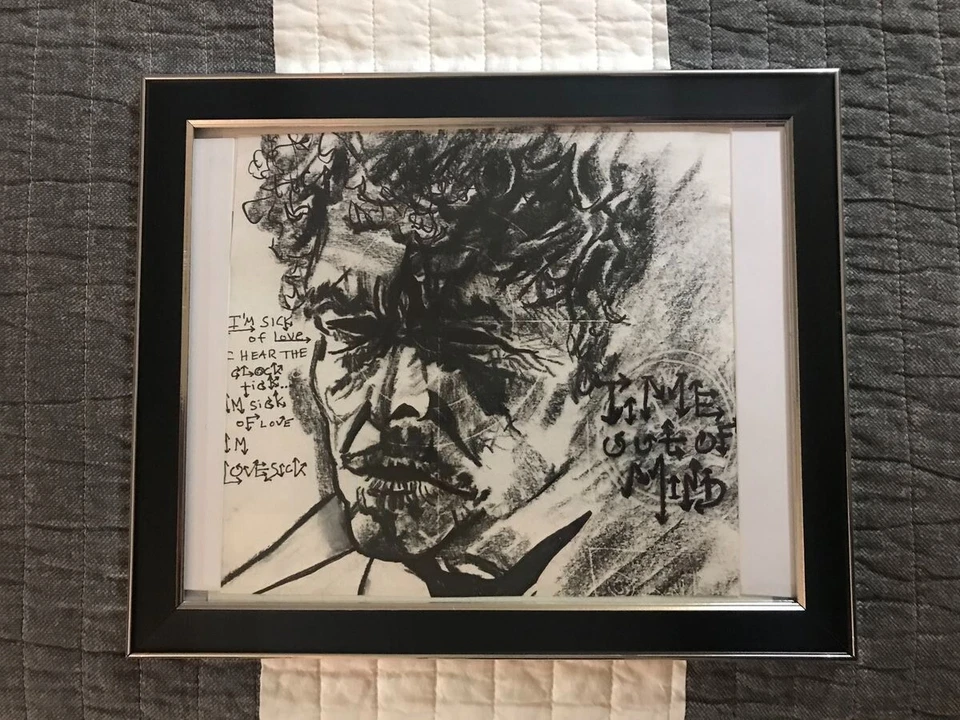 arte charocal retrato dibujo de Bob Dylan por Mark Robinson obra de arte dibujo Foto 2 de 4