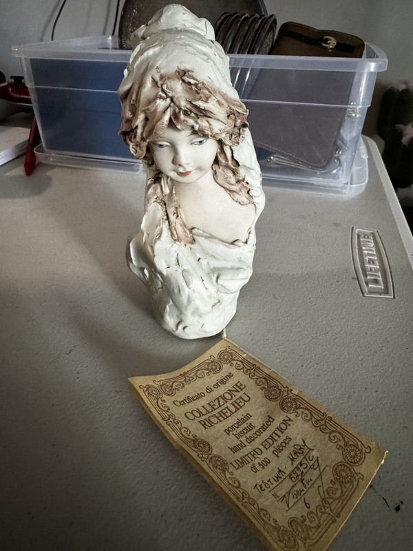 Collezione Richelieu Mary Porcelain Bisque Figurine Hand Painted Signed LE