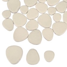 200g Pebble Ceramic Mosaic Tiles for Crafts Ceramic Tiles Pieces, Light Yellow