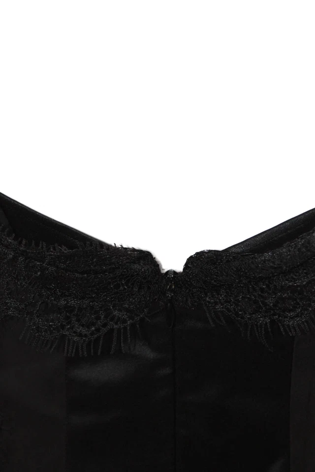 Camisón Dolce & Gabbana para mujer con ribete de encaje de seda cuello en V negro talla 42 EUR Foto 4 de 4