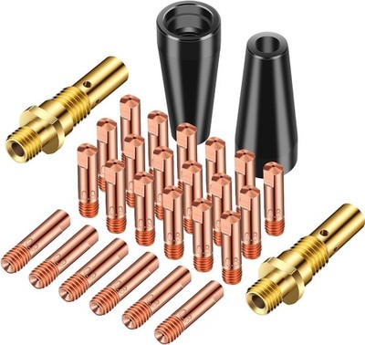 Flux Core Gasless Nozzle Tips Kit 0.030 0.035 Inch MIG Welding Tips Diffuser