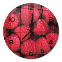 Stilvolle Runde Wanduhr Mit Leisem Uhrwerk Himbeeren Schwarze Zeiger Fi30 Cm