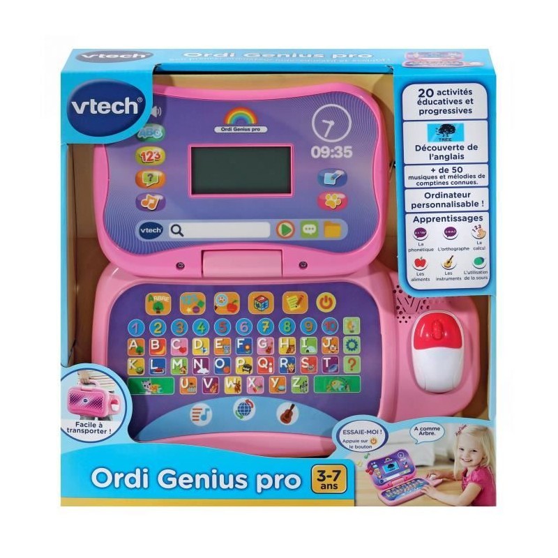 Vtech Ordi Genius Pro Rose : le compagnon idéal des devoirs après l'école