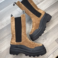 Voile Blanche Chelsea Fine suede Platform Brown Boots Women's Size EUR37  US 6.5