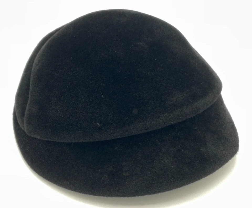 Sombrero Burbuja Vintage Años 60 Negro Mod Terciopelo E.W. Edwards NY Retro Invierno Chic Foto 3 de 4