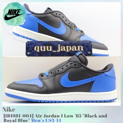 Nike Air Jordan 1 Low '85 Black and Royal Blue IB1981-004 Men's US3-14 NEW