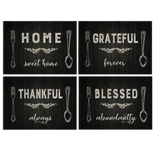 Vintage Style Placemats Set of 4 Home Sweet Home Rustic Home Decorative Table...