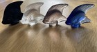 4 POISSONS EN CRISTAL DE LALIQUE - Verrerie Antiquités No Emile Gallé Baccarat