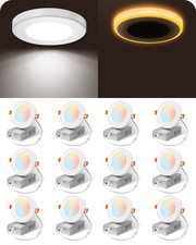 12 Pack 4 Inch Recessed Light with Night Light 5CCT Dimmable LED Recessed Light