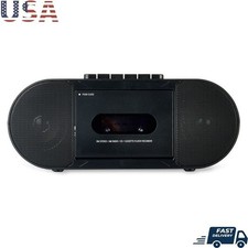 Portable CD Cassette Boombox Bluetooth AM FM Radio AUX Headphone Jack Bass Boost
