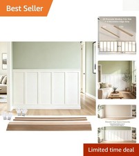 Paintable Wainscoting Kit - 189x54 Inch MDF Board and Batten Accent Wall Panel
