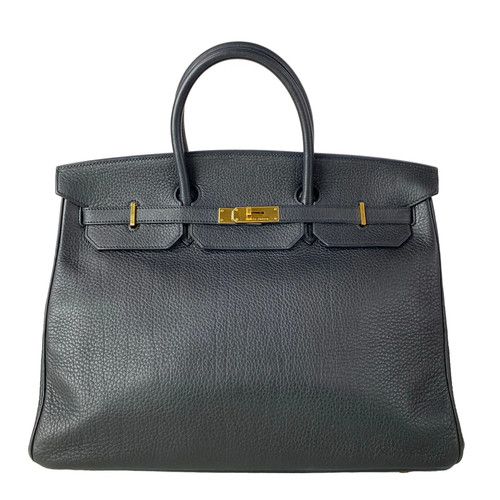 Hermès HERMES Birkin 40 Handbag Black Taurillon Clemence
