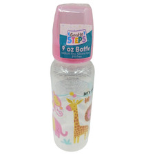 Gentle Steps 9 oz. Baby Bottle Medium Flow Silicone Nipple BPA Free Wild Animal