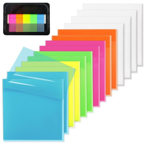 800 Sheets Transparent Sticky Notes, 3x3 Inch 14 Pads Self-Adhesive ...