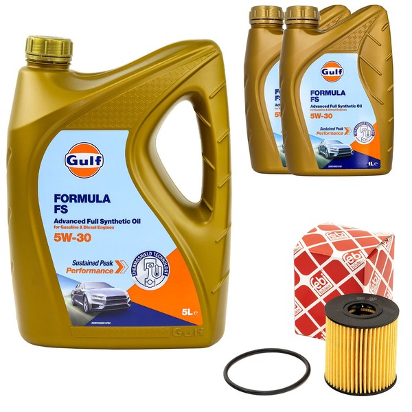 MotoröL Set Gulf Formula FS 5W-30 7 Liter + ÖLfilter FüR Ford Transit Kasten-image