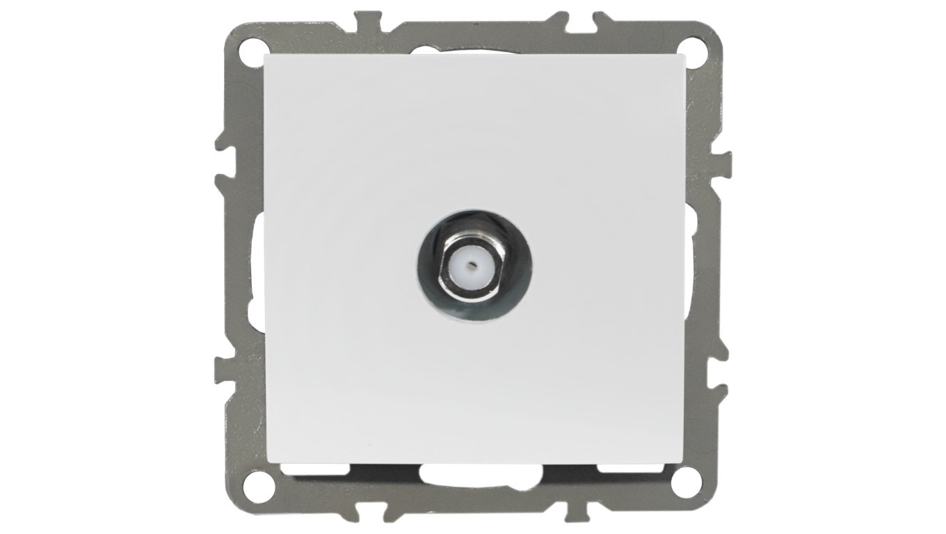 Quadra Satellite Antenna Socket Type F White QR-SAT
