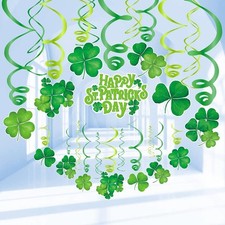 30PCS St Patricks Day Decorations Party Supplies Lucky Irish Green D